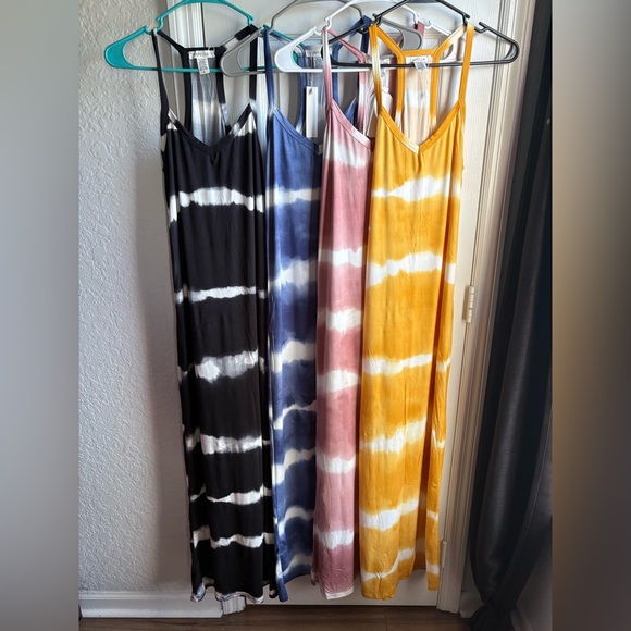 Set of 4-Tie-Dye V-Neck Bodycon Maxi Dresses - Picture 2 of 2